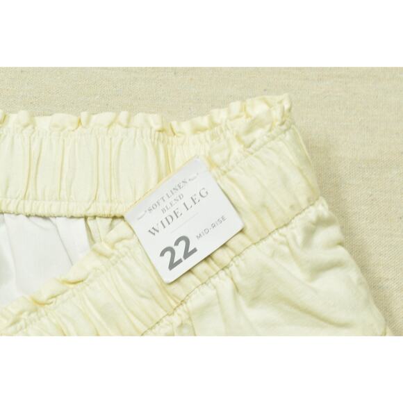 NWT Lane Bryant Women's Plus Size 22 Yellow Linen Blend Wide Leg Pants - Picture 7 of 8